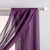 MIULEE Christmas Luxury Window Scarf Sheer Voile Elegant Topper Long Window Valance Solid Window Treatment Swags Drapes for Window Ceremony Wedding Canopy Bed 54″ x 216″ Maroon Red 1 Piece(Plum Purple)