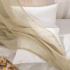 MIULEE Christmas Luxury Window Scarf Sheer Voile Elegant Topper Long Window Valance Solid Window Treatment Swags Drapes for Window Ceremony Wedding Canopy Bed 54″ x 216″ Maroon Red 1 Piece(Beige)