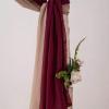 MIULEE Christmas Luxury Window Scarf Sheer Voile Elegant Topper Long Window Valance Solid Window Treatment Swags Drapes for Window Ceremony Wedding Canopy Bed 54″ x 216″ Maroon Red 1 Piece(Maroon Red)