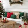 MIULEE Christmas Pillow Covers 18×18 Inch Set of 2, Beige Christmas Tree Plush Faux Fur Pillowcases Soft Decorative Throw Pillow Cases for Couch Sofa Living Room Winter Xmas Holiday Home Decor(Red)