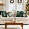 MIULEE Christmas Pillow Covers Set of 4 Plaid Throw Pillow Covers Red Tree Reindeer Wreath Winter Holiday Cushion Case Farmhouse Modern for Sofa Couch Home Decor,18×18 Inch(Dark Green)