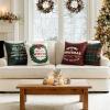 MIULEE Christmas Pillow Covers Set of 4 Plaid Throw Pillow Covers Red Tree Reindeer Wreath Winter Holiday Cushion Case Farmhouse Modern for Sofa Couch Home Decor,18×18 Inch(Red and Green)