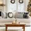 MIULEE Christmas Pillow Covers Set of 4 Plaid Throw Pillow Covers Red Tree Reindeer Wreath Winter Holiday Cushion Case Farmhouse Modern for Sofa Couch Home Decor,18×18 Inch(Grey)