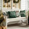 MIULEE Christmas Pillow Covers Set of 4 Plaid Throw Pillow Covers Red Tree Reindeer Wreath Winter Holiday Cushion Case Farmhouse Modern for Sofa Couch Home Decor,18×18 Inch(Dark Green)