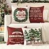 MIULEE Christmas Pillow Covers Set of 4 Plaid Throw Pillow Covers Red Tree Reindeer Wreath Winter Holiday Cushion Case Farmhouse Modern for Sofa Couch Home Decor,18×18 Inch(Red)