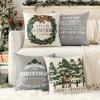 MIULEE Christmas Pillow Covers Set of 4 Plaid Throw Pillow Covers Red Tree Reindeer Wreath Winter Holiday Cushion Case Farmhouse Modern for Sofa Couch Home Decor,18×18 Inch(Grey)