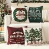 MIULEE Christmas Pillow Covers Set of 4 Plaid Throw Pillow Covers Red Tree Reindeer Wreath Winter Holiday Cushion Case Farmhouse Modern for Sofa Couch Home Decor,18×18 Inch(Red and Green)