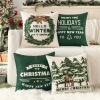 MIULEE Christmas Pillow Covers Set of 4 Plaid Throw Pillow Covers Red Tree Reindeer Wreath Winter Holiday Cushion Case Farmhouse Modern for Sofa Couch Home Decor,18×18 Inch(Dark Green)