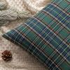 MIULEE Christmas Set of 2 Scottish Tartan Plaid Throw Pillow Covers Farmhouse Classic Decorative Outdoor Square Cushion Cases for Decor Sofa Couch 18×18 Inch, Green(Green)