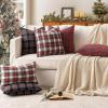 MIULEE Christmas Set of 2 Scottish Tartan Plaid Throw Pillow Covers Farmhouse Classic Decorative Outdoor Square Cushion Cases for Decor Sofa Couch 18×18 Inch, Green(Dark Blue)