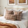 MIULEE Christmas Set of 2 Scottish Tartan Plaid Throw Pillow Covers Farmhouse Classic Decorative Outdoor Square Cushion Cases for Decor Sofa Couch 18×18 Inch, Green(Brown and White)