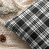 MIULEE Christmas Set of 2 Scottish Tartan Plaid Throw Pillow Covers Farmhouse Classic Decorative Outdoor Square Cushion Cases for Decor Sofa Couch 18×18 Inch, Green(Black and White)