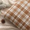 MIULEE Christmas Set of 2 Scottish Tartan Plaid Throw Pillow Covers Farmhouse Classic Decorative Outdoor Square Cushion Cases for Decor Sofa Couch 18×18 Inch, Green(Brown and White)