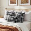 MIULEE Christmas Set of 2 Scottish Tartan Plaid Throw Pillow Covers Farmhouse Classic Decorative Outdoor Square Cushion Cases for Decor Sofa Couch 18×18 Inch, Green(Black and White)
