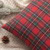 MIULEE Christmas Set of 2 Scottish Tartan Plaid Throw Pillow Covers Farmhouse Classic Decorative Outdoor Square Cushion Cases for Decor Sofa Couch 18×18 Inch, Green(Red)