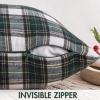 MIULEE Christmas Set of 2 Scottish Tartan Plaid Throw Pillow Covers Farmhouse Classic Decorative Outdoor Square Cushion Cases for Decor Sofa Couch 18×18 Inch, Green(Green and White)