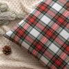 MIULEE Christmas Set of 2 Scottish Tartan Plaid Throw Pillow Covers Farmhouse Classic Decorative Outdoor Square Cushion Cases for Decor Sofa Couch 18×18 Inch, Green(Red and White)