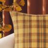 MIULEE Christmas Set of 2 Scottish Tartan Plaid Throw Pillow Covers Farmhouse Classic Decorative Outdoor Square Cushion Cases for Decor Sofa Couch 18×18 Inch, Green(Orange)