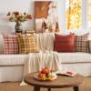 MIULEE Christmas Set of 2 Scottish Tartan Plaid Throw Pillow Covers Farmhouse Classic Decorative Outdoor Square Cushion Cases for Decor Sofa Couch 18×18 Inch, Green(Rust)