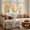MIULEE Christmas Set of 2 Scottish Tartan Plaid Throw Pillow Covers Farmhouse Classic Decorative Outdoor Square Cushion Cases for Decor Sofa Couch 18×18 Inch, Green(Orange)