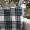 MIULEE Christmas Set of 2 Scottish Tartan Plaid Throw Pillow Covers Farmhouse Classic Decorative Outdoor Square Cushion Cases for Decor Sofa Couch 18×18 Inch, Green(Green and White)