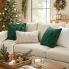 MIULEE Christmas Throw Pillow Covers 18×18 Set of 2 Christmas Decorations Beige Soft Plush Faux Fur Wool Xmas Tree Snowflakes Pillowcases Holiday Festivals Winter Home Decor Sofa Couch Bed Porch(Beige)