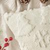 MIULEE Christmas Throw Pillow Covers 18×18 Set of 2 Christmas Decorations Beige Soft Plush Faux Fur Wool Xmas Tree Snowflakes Pillowcases Holiday Festivals Winter Home Decor Sofa Couch Bed Porch(Cream White)