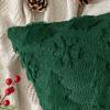 MIULEE Christmas Throw Pillow Covers 18×18 Set of 2 Christmas Decorations Beige Soft Plush Faux Fur Wool Xmas Tree Snowflakes Pillowcases Holiday Festivals Winter Home Decor Sofa Couch Bed Porch(Dark Green)