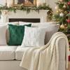 MIULEE Christmas Throw Pillow Covers 18×18 Set of 2 Christmas Decorations Beige Soft Plush Faux Fur Wool Xmas Tree Snowflakes Pillowcases Holiday Festivals Winter Home Decor Sofa Couch Bed Porch(Pure White)