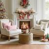 MIULEE Christmas Throw Pillow Covers Dark Green Christmas Decorations Set of 2 Xmas Tree 18×18 Pillow Covers Soft Plush Faux Wool Pillowcases Holiday Festivals Winter Home Decor Sofa Couch Bed Porch(Pink)
