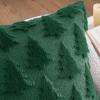 MIULEE Christmas Throw Pillow Covers Dark Green Christmas Decorations Set of 2 Xmas Tree 18×18 Pillow Covers Soft Plush Faux Wool Pillowcases Holiday Festivals Winter Home Decor Sofa Couch Bed Porch(Dark Green)