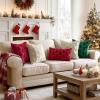 MIULEE Christmas Throw Pillow Covers Dark Green Christmas Decorations Set of 2 Xmas Tree 18×18 Pillow Covers Soft Plush Faux Wool Pillowcases Holiday Festivals Winter Home Decor Sofa Couch Bed Porch(Burgundy Red)