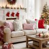 MIULEE Christmas Throw Pillow Covers Dark Green Christmas Decorations Set of 2 Xmas Tree 18×18 Pillow Covers Soft Plush Faux Wool Pillowcases Holiday Festivals Winter Home Decor Sofa Couch Bed Porch(Red)