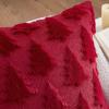 MIULEE Christmas Throw Pillow Covers Dark Green Christmas Decorations Set of 2 Xmas Tree 18×18 Pillow Covers Soft Plush Faux Wool Pillowcases Holiday Festivals Winter Home Decor Sofa Couch Bed Porch(Burgundy Red)