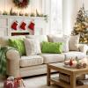 MIULEE Christmas Throw Pillow Covers Dark Green Christmas Decorations Set of 2 Xmas Tree 18×18 Pillow Covers Soft Plush Faux Wool Pillowcases Holiday Festivals Winter Home Decor Sofa Couch Bed Porch(Green)