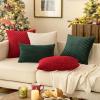 MIULEE Christmas Throw Pillow Covers Soft Corduroy Decorative Set of 2 Boho Striped Pillow Covers Pillowcases Farmhouse Home Decor for Couch Bed Sofa Living Room 18×18 Inch Pure White(Red)