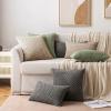 MIULEE Christmas Throw Pillow Covers Soft Corduroy Decorative Set of 2 Boho Striped Pillow Covers Pillowcases Farmhouse Home Decor for Couch Bed Sofa Living Room 18×18 Inch Pure White(Tan)