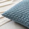 MIULEE Christmas Throw Pillow Covers Soft Corduroy Decorative Set of 2 Boho Striped Pillow Covers Pillowcases Farmhouse Home Decor for Couch Bed Sofa Living Room 18×18 Inch Pure White(Blue Grey)