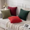 MIULEE Christmas Throw Pillow Covers Soft Corduroy Decorative Set of 2 Boho Striped Pillow Covers Pillowcases Farmhouse Home Decor for Couch Bed Sofa Living Room 18×18 Inch Pure White(Olive Green)