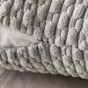MIULEE Christmas Throw Pillow Covers Soft Corduroy Decorative Set of 2 Boho Striped Pillow Covers Pillowcases Farmhouse Home Decor for Couch Bed Sofa Living Room 18×18 Inch Pure White(Light Grey)
