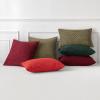 MIULEE Christmas Throw Pillow Covers Soft Corduroy Decorative Set of 2 Boho Striped Pillow Covers Pillowcases Farmhouse Home Decor for Couch Bed Sofa Living Room 18×18 Inch Pure White(Olive Green)