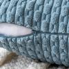 MIULEE Christmas Throw Pillow Covers Soft Corduroy Decorative Set of 2 Boho Striped Pillow Covers Pillowcases Farmhouse Home Decor for Couch Bed Sofa Living Room 18×18 Inch Pure White(Blue Grey)