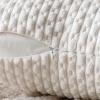 MIULEE Christmas Throw Pillow Covers Soft Corduroy Decorative Set of 2 Boho Striped Pillow Covers Pillowcases Farmhouse Home Decor for Couch Bed Sofa Living Room 18×18 Inch Pure White(Pure White)