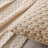 MIULEE Christmas Throw Pillow Covers Soft Corduroy Decorative Set of 2 Boho Striped Pillow Covers Pillowcases Farmhouse Home Decor for Couch Bed Sofa Living Room 18×18 Inch Pure White(Tan)