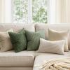MIULEE Christmas Throw Pillow Covers Soft Corduroy Decorative Set of 2 Boho Striped Pillow Covers Pillowcases Farmhouse Home Decor for Couch Bed Sofa Living Room 18×18 Inch Pure White(Sage Green)