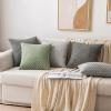 MIULEE Christmas Throw Pillow Covers Soft Corduroy Decorative Set of 2 Boho Striped Pillow Covers Pillowcases Farmhouse Home Decor for Couch Bed Sofa Living Room 18×18 Inch Pure White(Dark Grey)