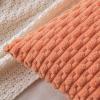 MIULEE Christmas Throw Pillow Covers Soft Corduroy Decorative Set of 2 Boho Striped Pillow Covers Pillowcases Farmhouse Home Decor for Couch Bed Sofa Living Room 18×18 Inch Pure White(Coral Red)