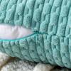 MIULEE Christmas Throw Pillow Covers Soft Corduroy Decorative Set of 2 Boho Striped Pillow Covers Pillowcases Farmhouse Home Decor for Couch Bed Sofa Living Room 18×18 Inch Pure White(Aqua Green)