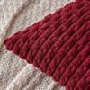 MIULEE Christmas Throw Pillow Covers Soft Corduroy Decorative Set of 2 Boho Striped Pillow Covers Pillowcases Farmhouse Home Decor for Couch Bed Sofa Living Room 18×18 Inch Pure White(Wine Red)