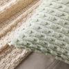 MIULEE Christmas Throw Pillow Covers Soft Corduroy Decorative Set of 2 Boho Striped Pillow Covers Pillowcases Farmhouse Home Decor for Couch Bed Sofa Living Room 18×18 Inch Pure White(Light Green)